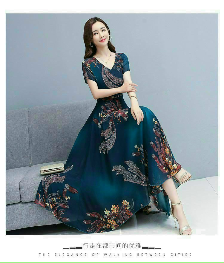 ĐẦM MAXI DÁNG DÀI HỌA TIẾT CAO CẤP- HN1143